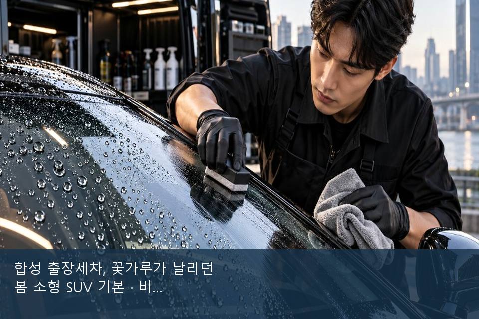 합성 출장세차, 꽃가루가 날리던 봄 소형 SUV 기본 · 비 갠 뒤의 작업