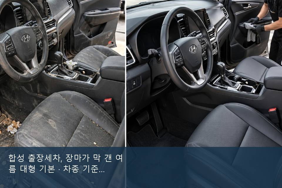 합성 출장세차, 장마가 막 갠 여름 대형 기본 · 차종 기준 금액